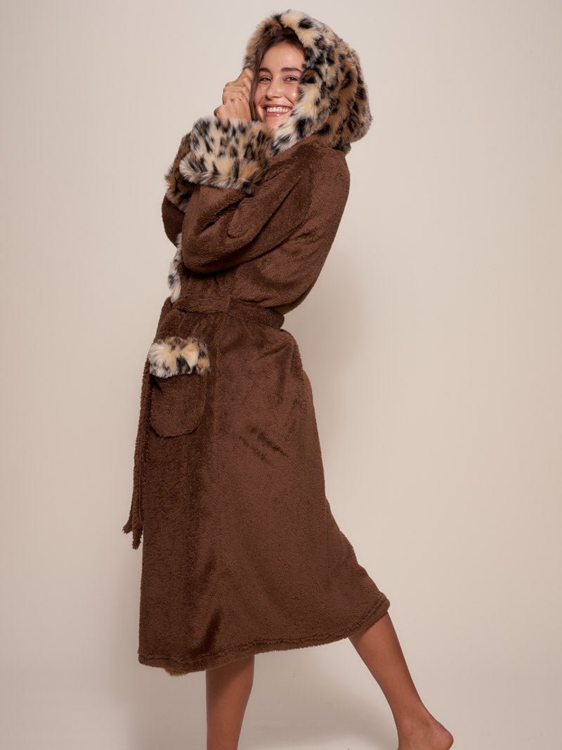 Leopard House Robe with Hood