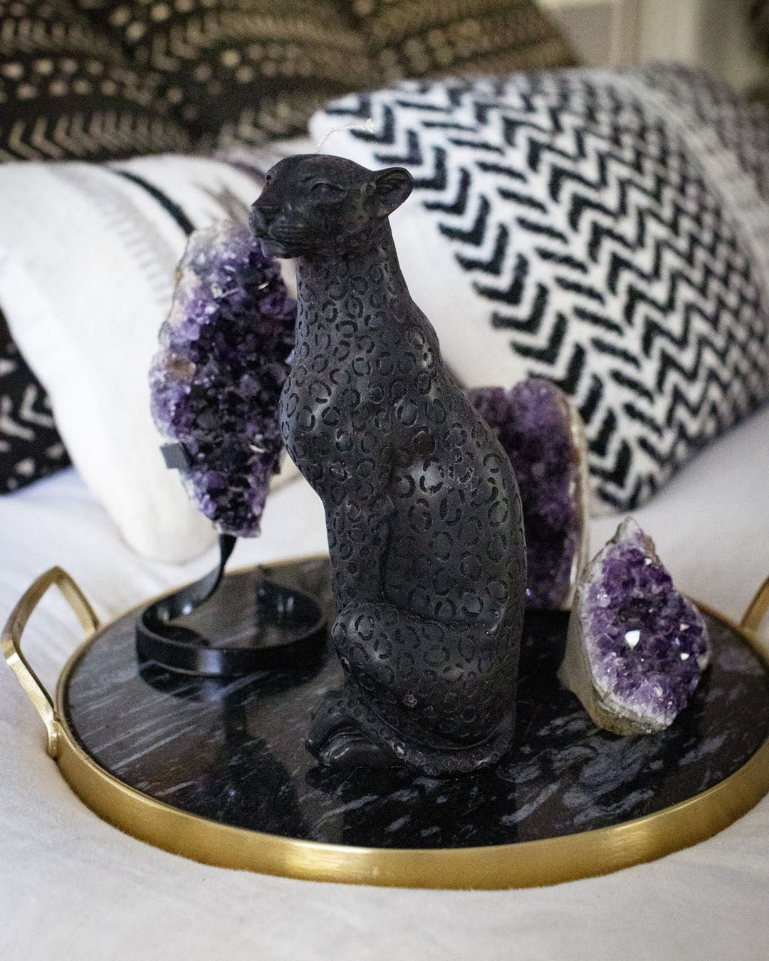 Black Pillar Candle | Jaguar