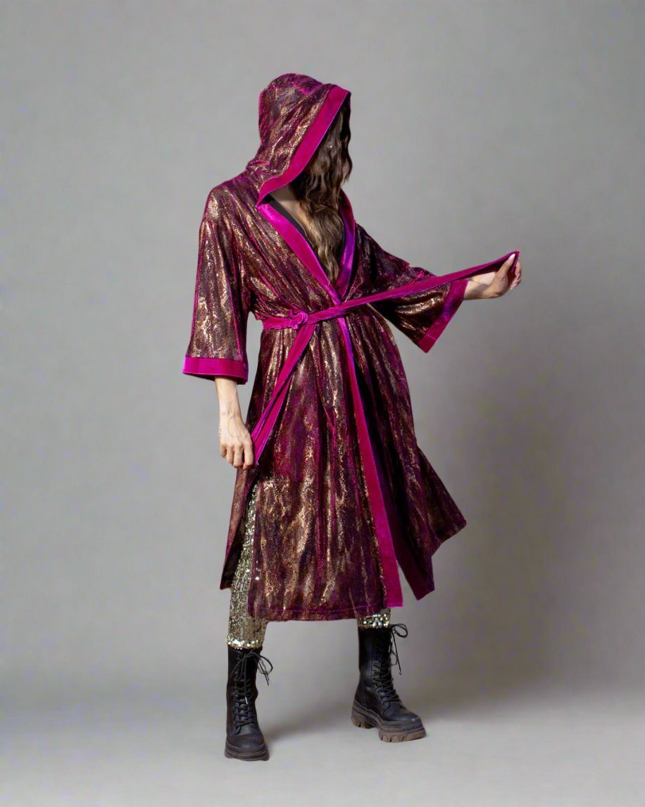 Women's Festival Kimono | Metallic Rhodolite Python