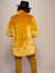 Man wearing Golden Wolf Luxe Collared  Faux Fur Coat, back view