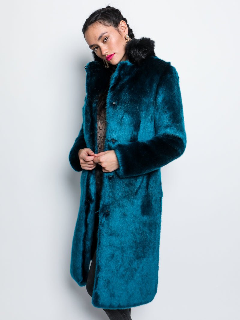 Royal Wolf Luxe Calf Length Faux Fur Coat for Women