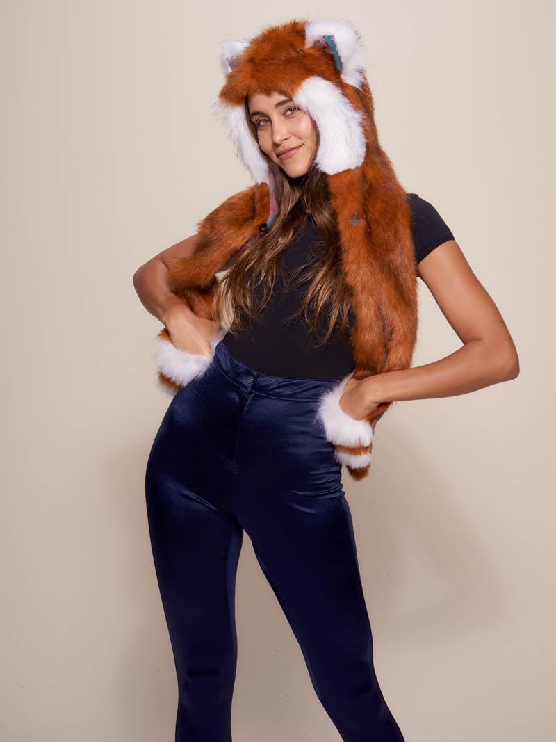 Woman Wearing Faux Fur Red Panda Limited Edition SpiritHood