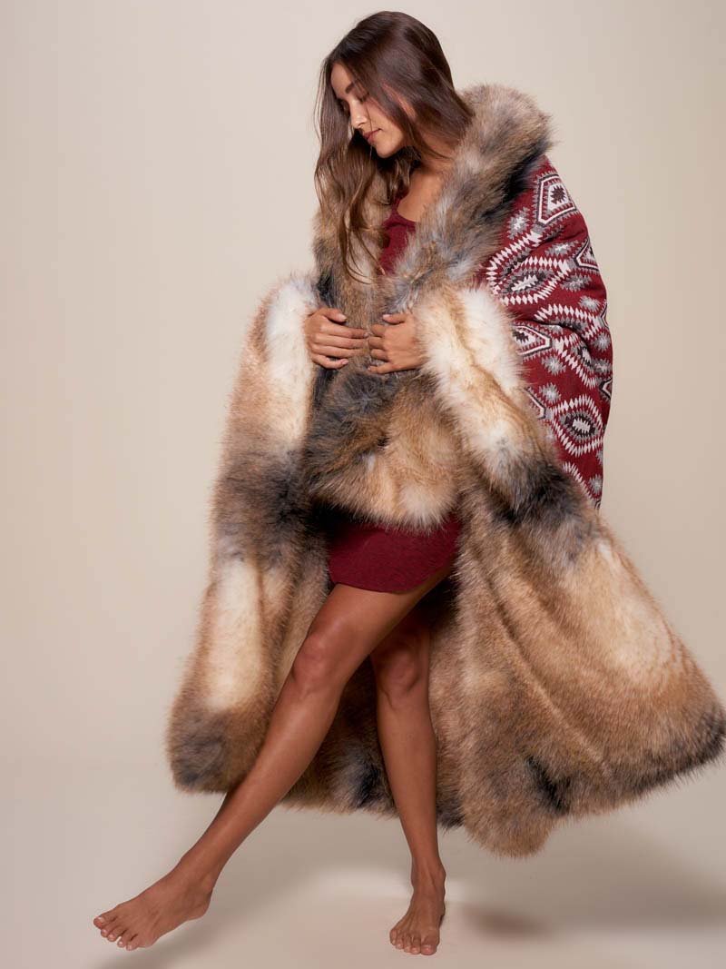 Wild Coyote Faux Fur Throw, view 2