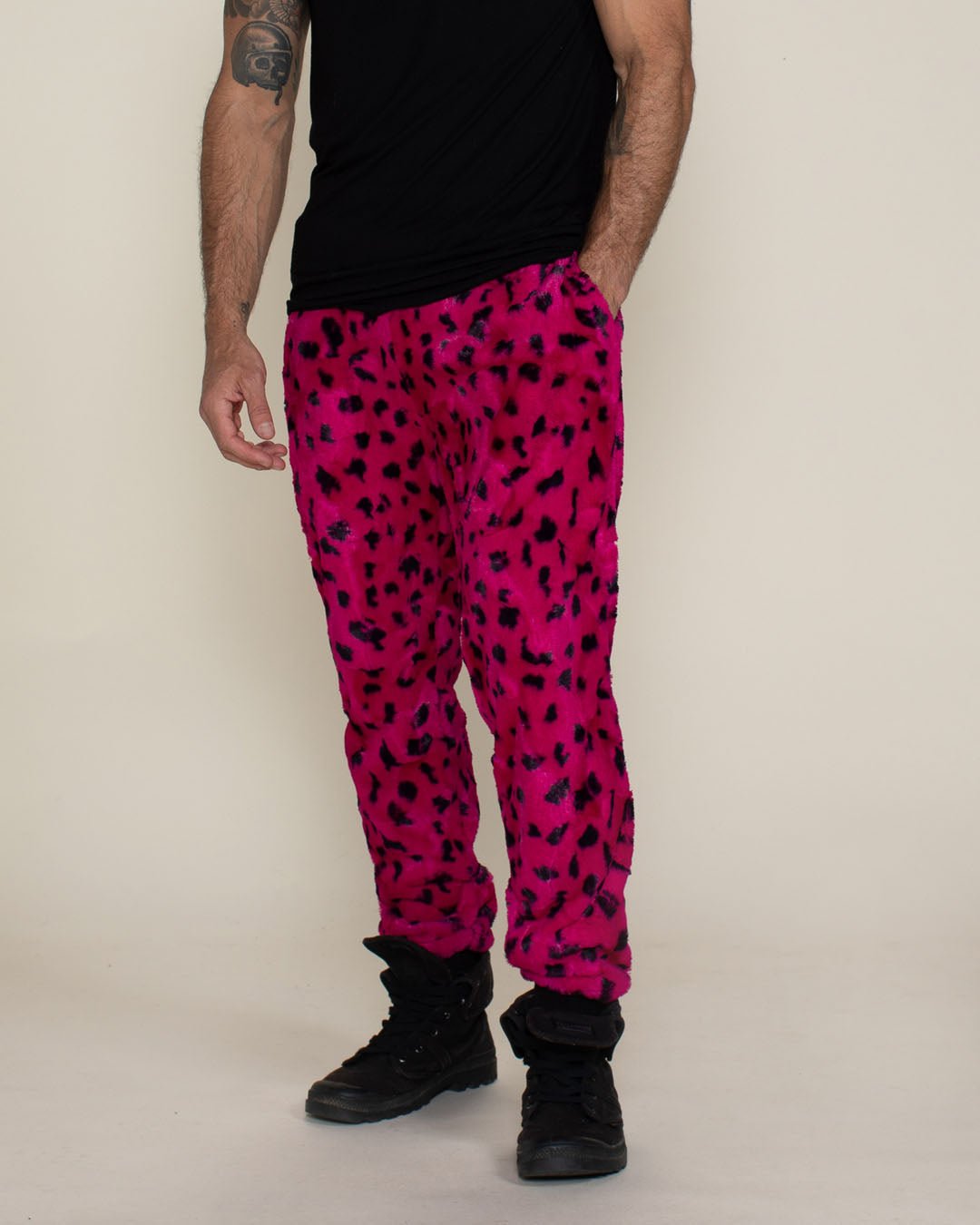 Pink Cheetah ULTRA SOFT Faux Fur Sweatpants | Men's