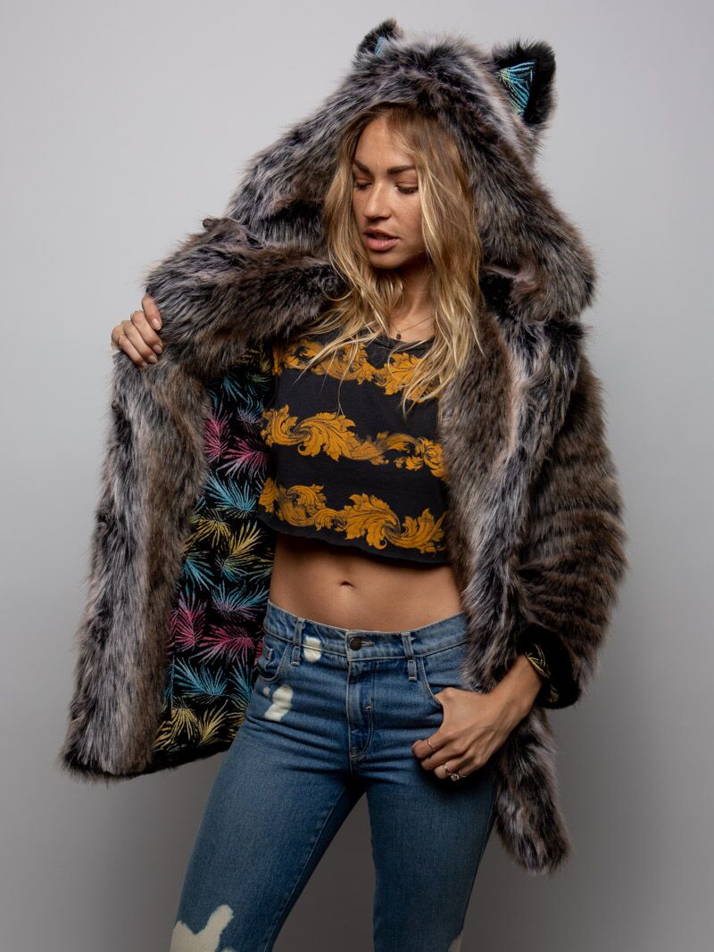 Wolf fur hoodie sale