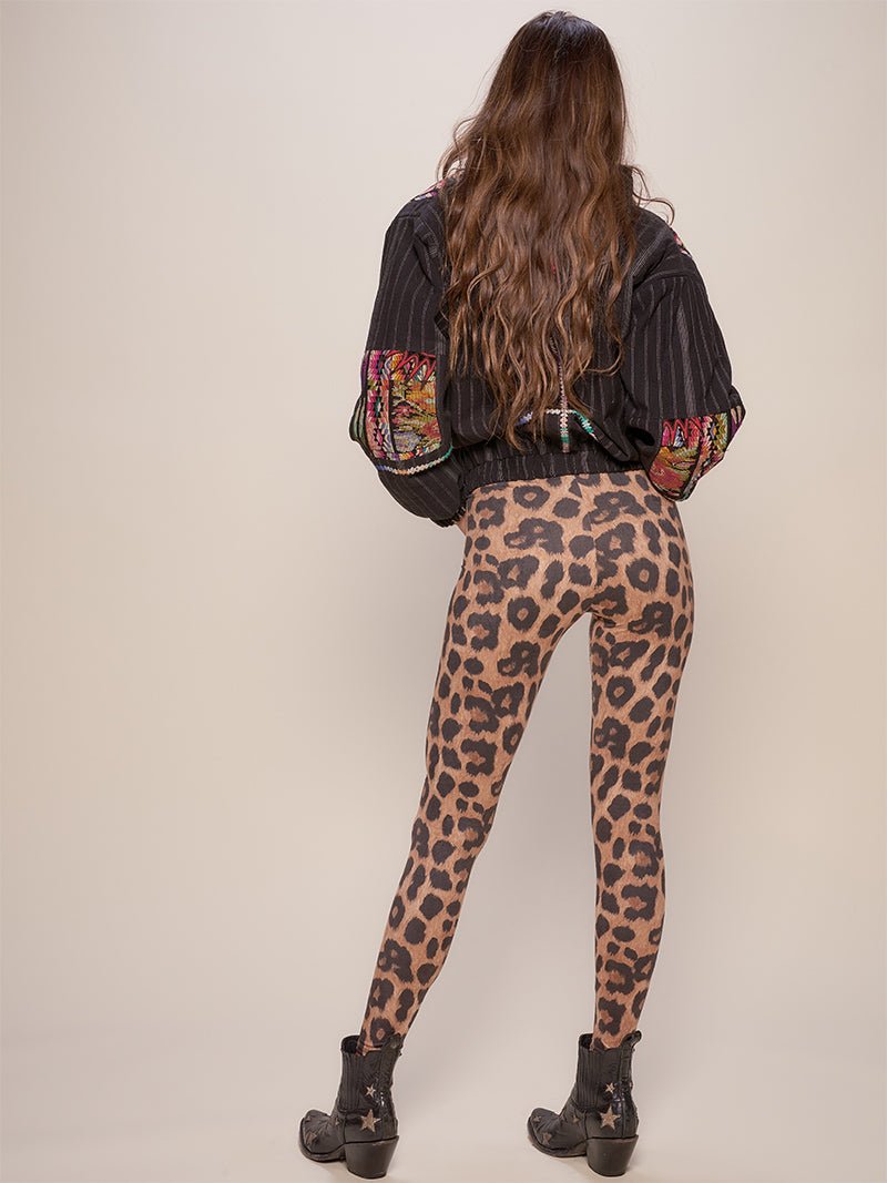 Poly-Velvet Leggings with Limited Edition Jaguar Design