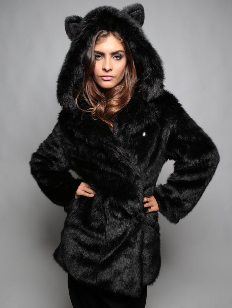 *Almost Purfect* Classic Black Panther Faux Fur Coat - SpiritHoods