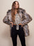 Collector Edition Grey Wolf Dia De Los Muertos Faux Fur Coat with Hood