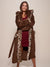 Hooded Faux Fur Robe with Leopard Design