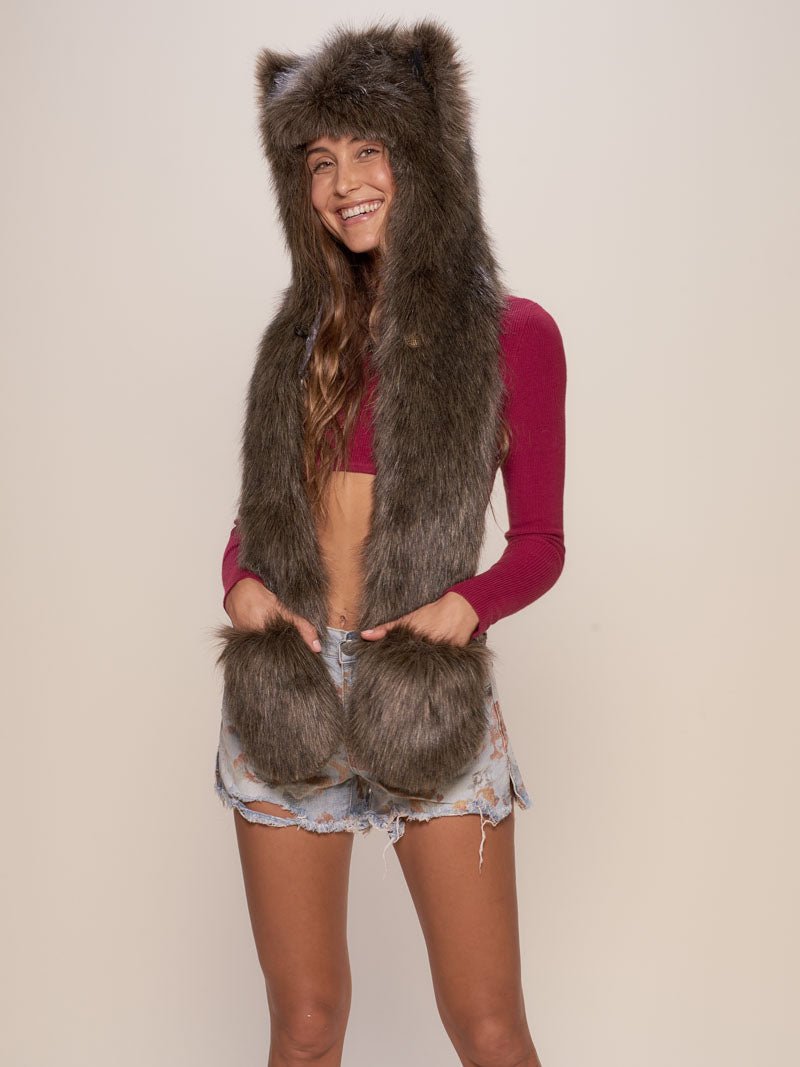 Black Satin Cat 2011-2012 Spirithood Faux buy Fur Hat/Scarf + Matching Vest