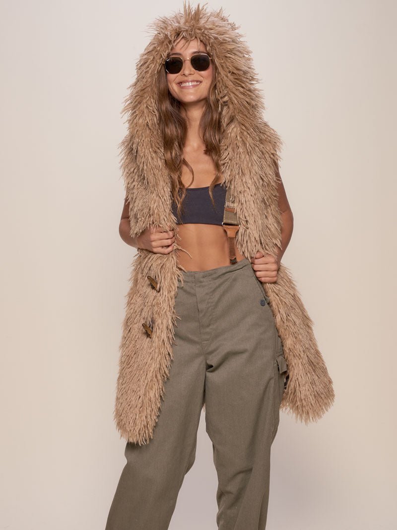 Tan Alpaca Faux Fur Vest on Female