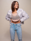 Tundra Fox Faux Fur Bomber on Female Model