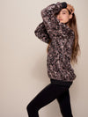 Woman wearing Bobcat Brown Luxe Sweater, side view