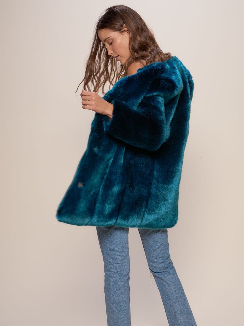 Royal Wolf Luxe Faux Fur Coat with V-Neck