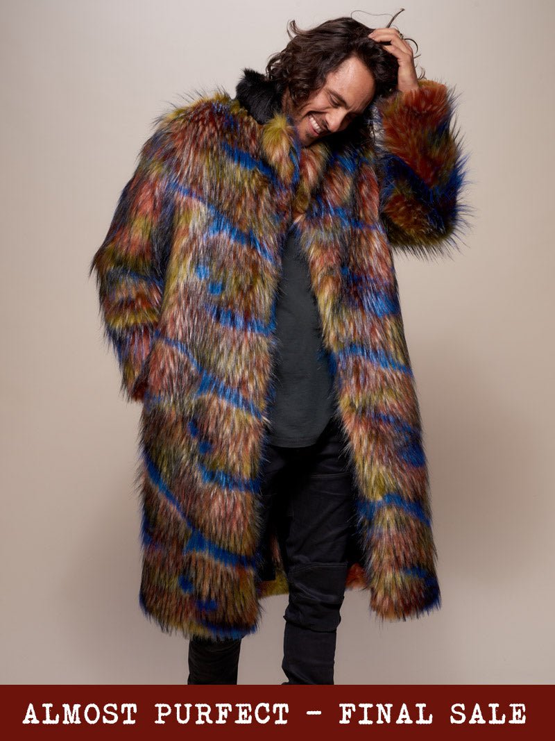 *Almost Purfect* Parrot Calf Length Faux Fur Coat - SpiritHoods