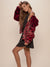 Women's Faux Fur Bomber Jacket with Wild Cat Design