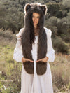 Limited Edition Black Wolf Faux Fur with Hood on Female