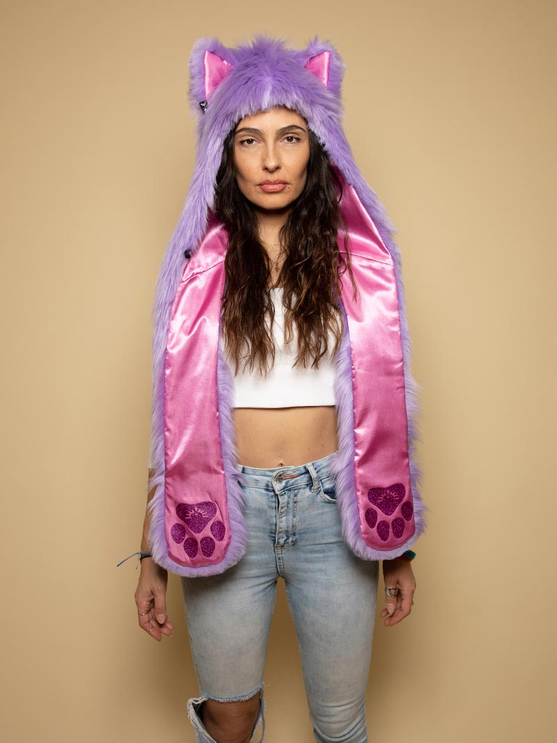 Lavender and Pink Whimsical Wolf Limited Edition SpiritHood on Female