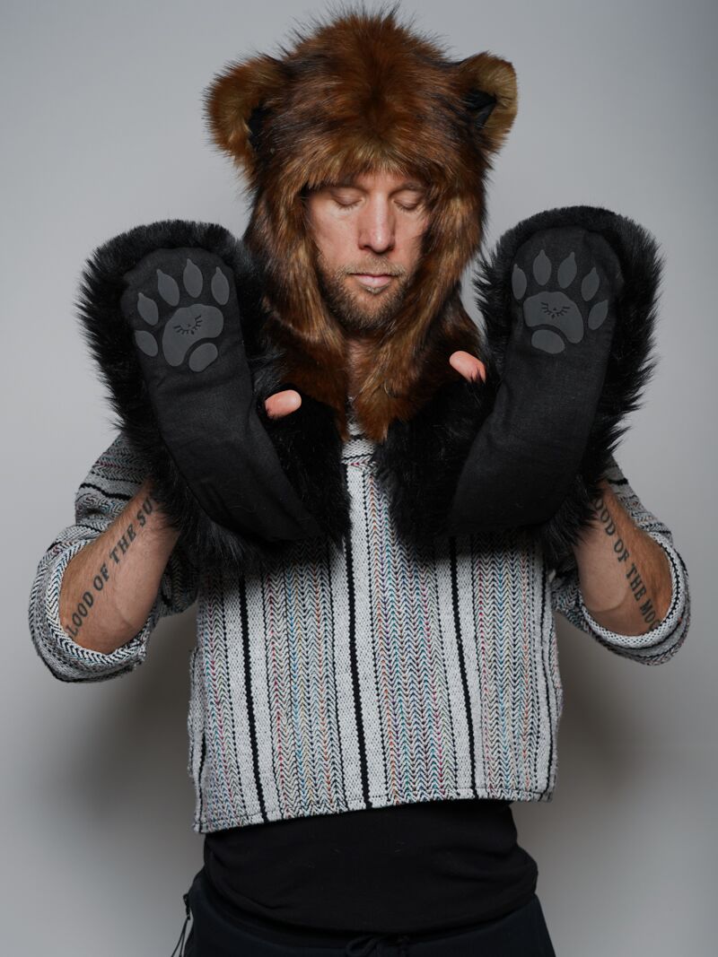 Logos on Paws of Collector Edition Wolverine Faux Fur SpiritHood