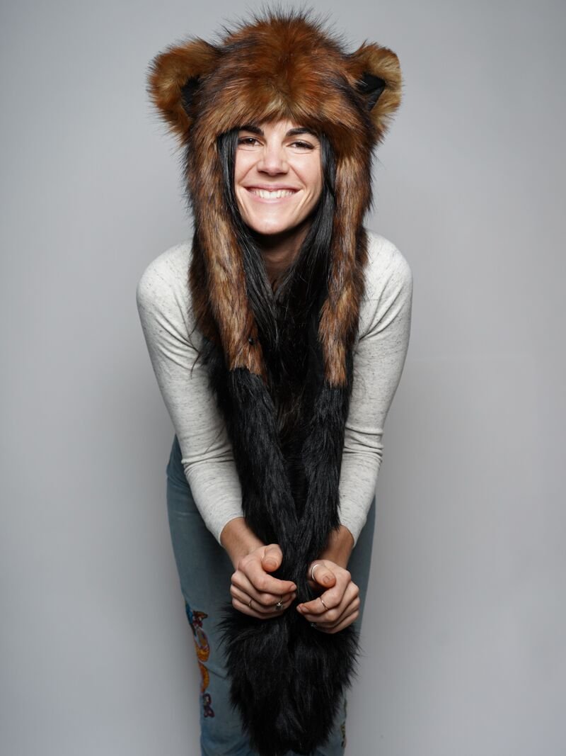 Female Wearing Wolverine Faux Fur SpiritHood 