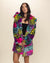 Classic Women's Faux Fur Coat | Neon Graffiti Leopard