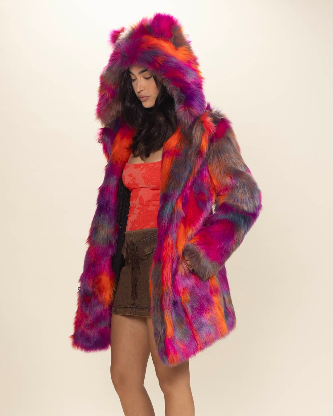 Classic Women's Faux Fur Coat | Calico Kitty