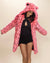 Classic Women's Faux Fur Coat | Hot Pink Leopard