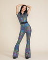 Women's Flare Jumpsuit | Iridescent Snakeskin