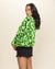 Women's Colorful Faux Fur Jacket | Neon Green Leopard