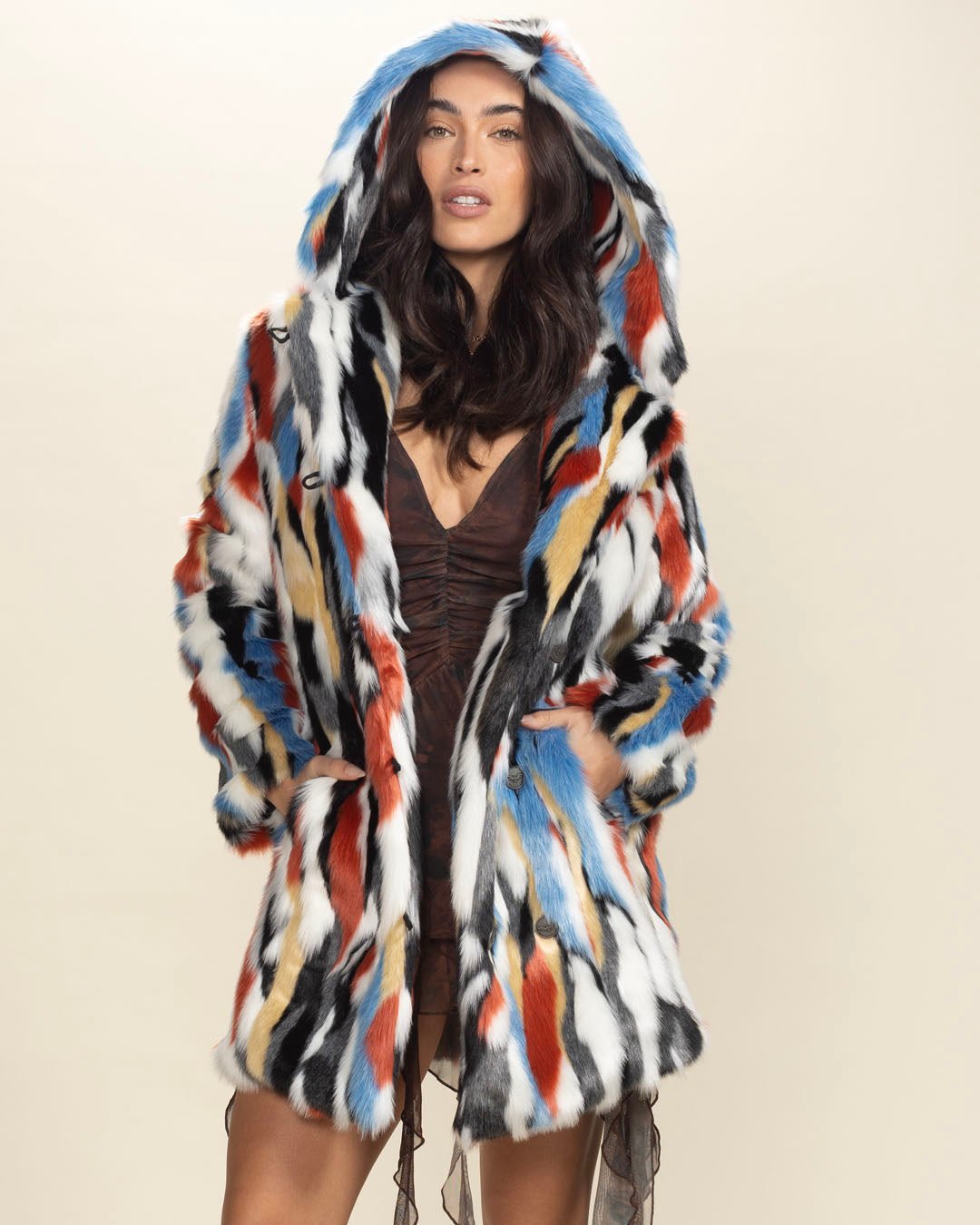 Hooded Women&#39;s Faux Fur Coat | Lucky Rabbit