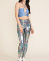 Women's Metallic Leggings | Holographic Snakeskin