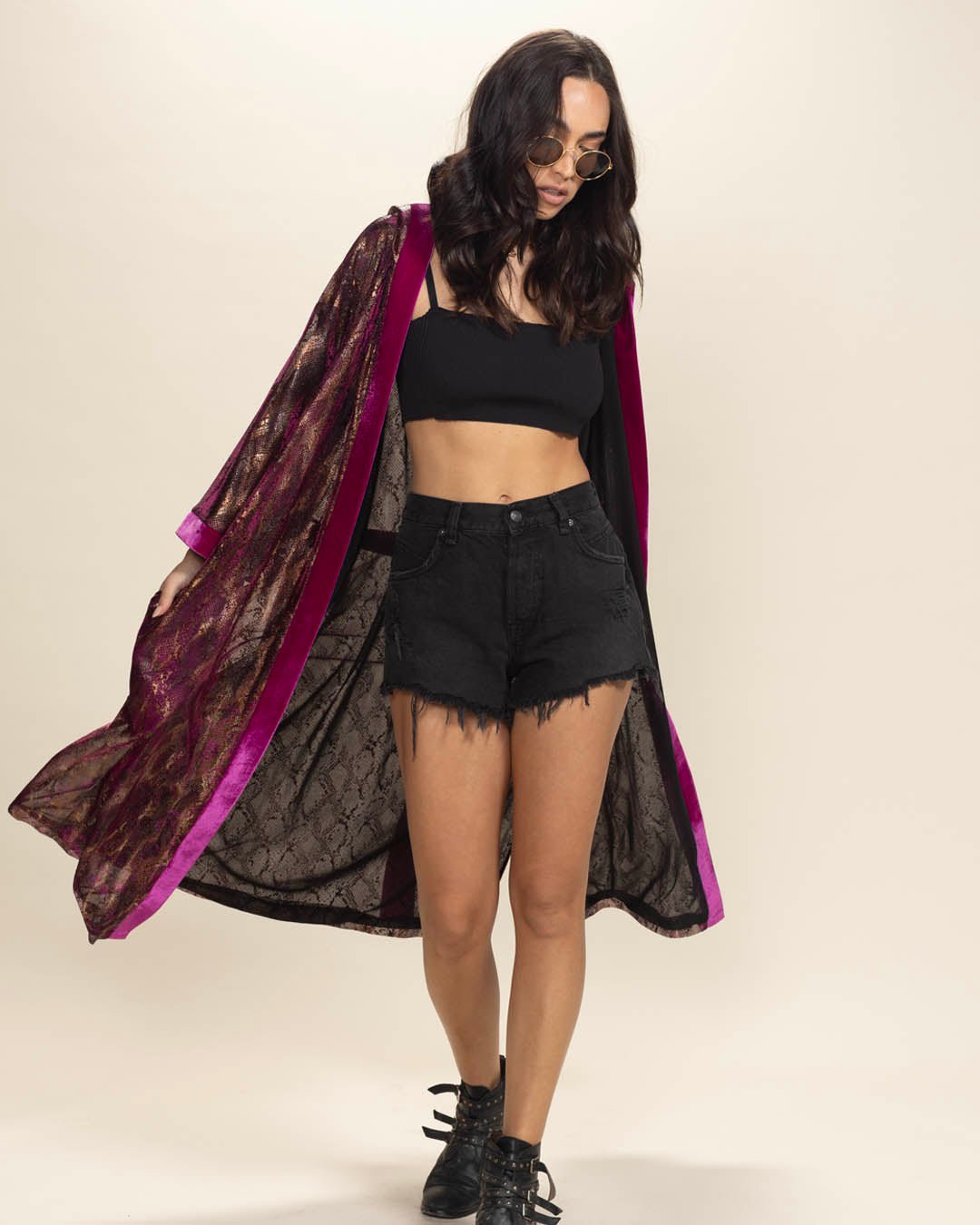 Rhodolite Python Hooded Collector Edition Lurex Mesh Kimono | Women's