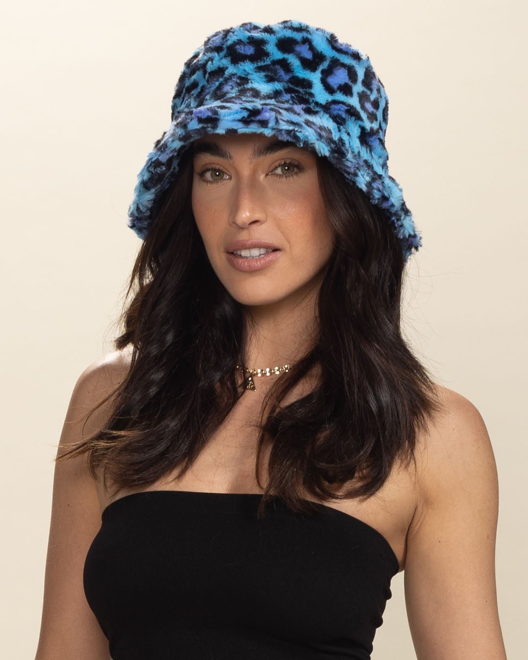 Women's Fur Bucket Hat | Blue Lynx