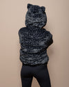 Classic Women's Black Hooded Puffer Jacket | Slate Leopard