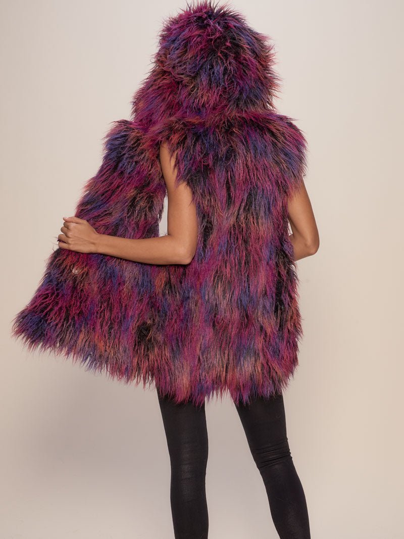 Female Wearing Midnight Alpaca Faux Fur Vest