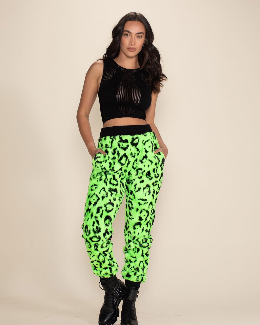 Neon green joggers womens sale