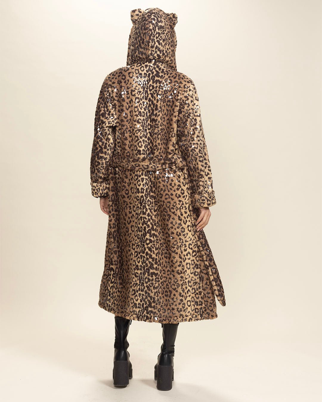 Classic Women's Long Faux Fur Coat | Sri Lankan Leopard Print