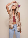 Woman Wearing Collector Edition Platinum Fox Galaxy SpiritHood