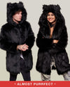 *Almost Purfect* Classic Black Wolf Faux Fur Coat - SpiritHoods