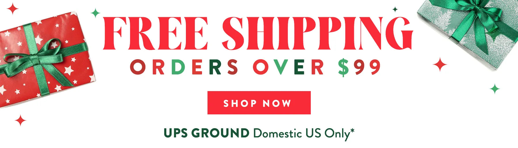 FREE SHIPPING on orders over $99 Banner