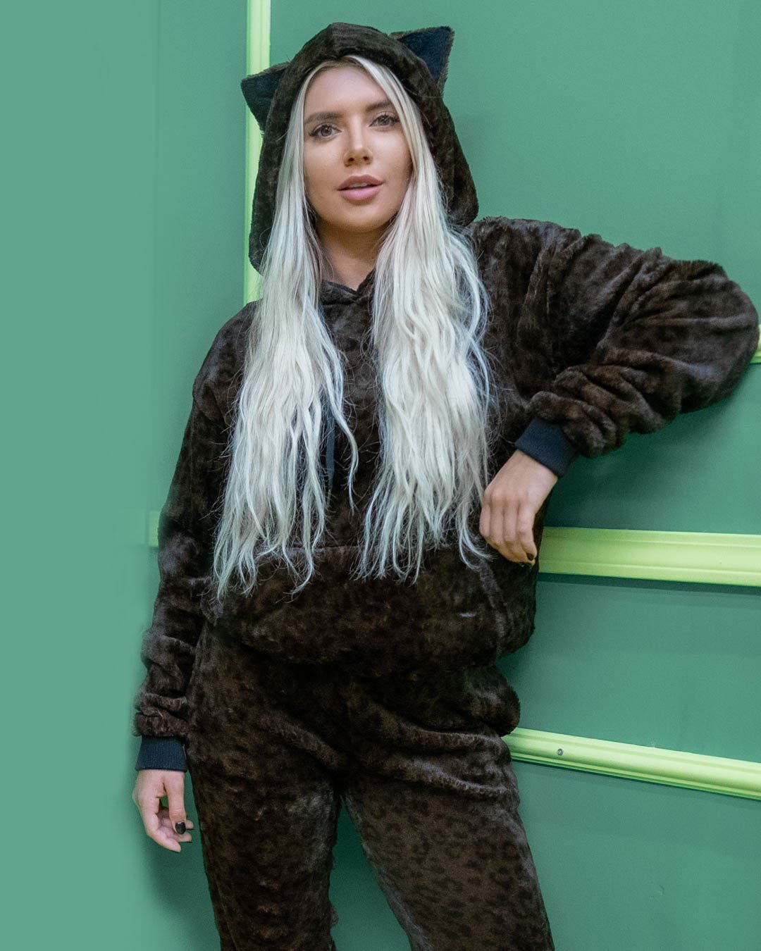 Mahogany Jaguar Classic ULTRA SOFT Faux Fur Hoodie | Women's