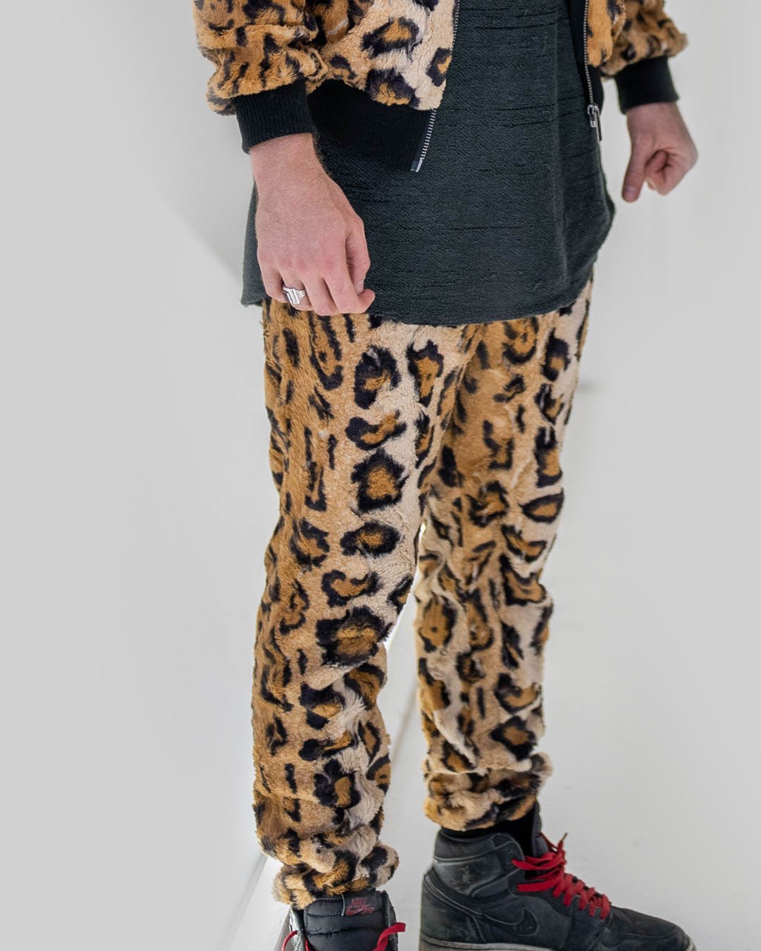 Men's Designer Sweatpants | Tan Cheetah