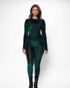 Women's Green Full Bodysuit | Emerald Tiger