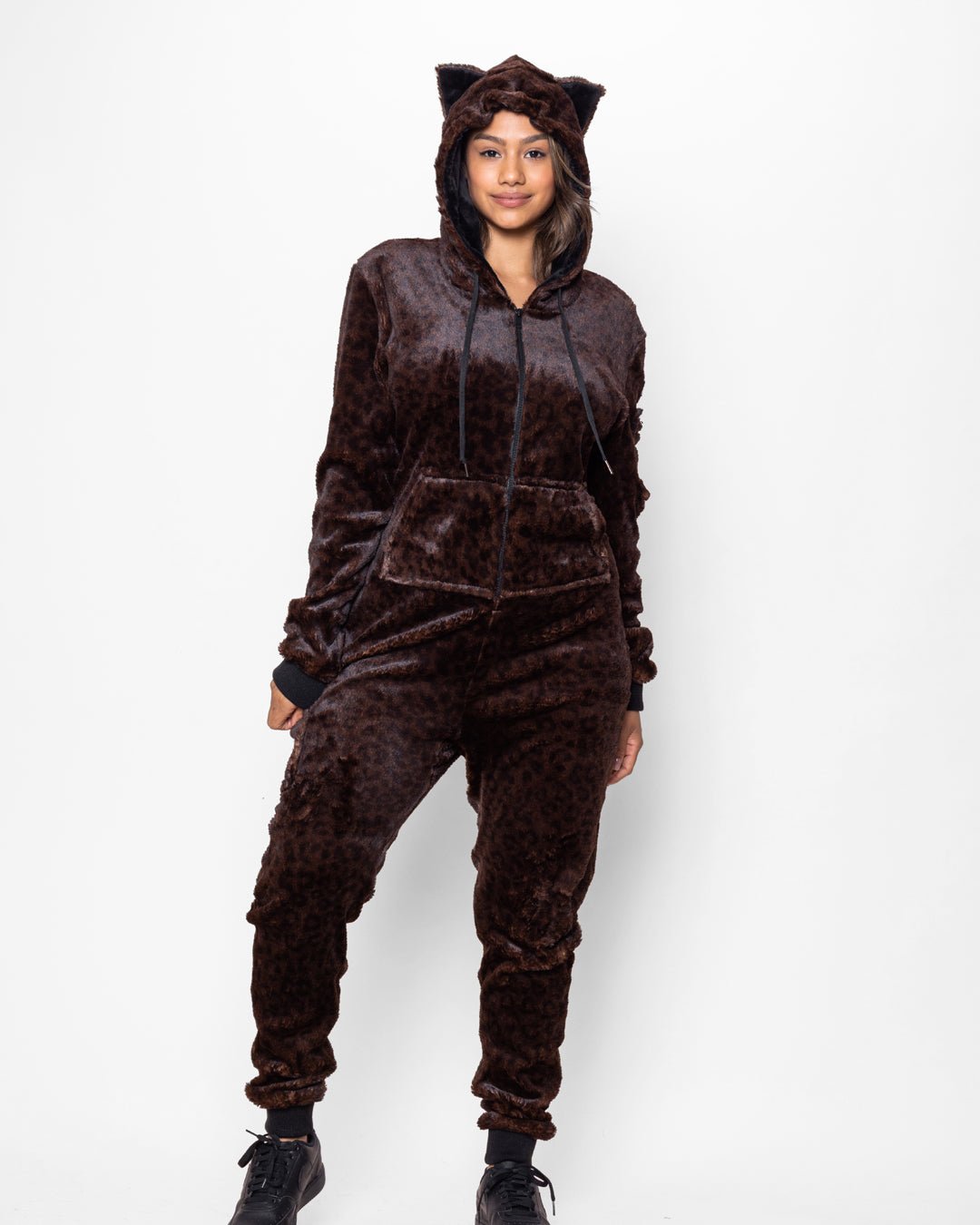 Mahogany Jaguar Classic Ultra Soft Faux Fur Onesie | Women's