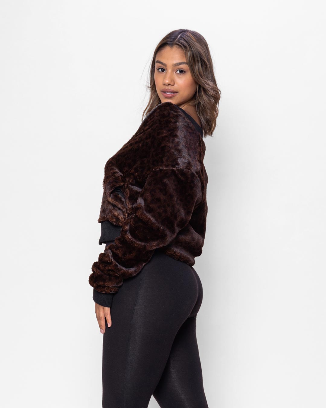 Mahogany Jaguar Classic ULTRA SOFT Faux Fur Hoodie | Women's