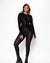 Women's Black Full Bodysuit | Black Snakeskin