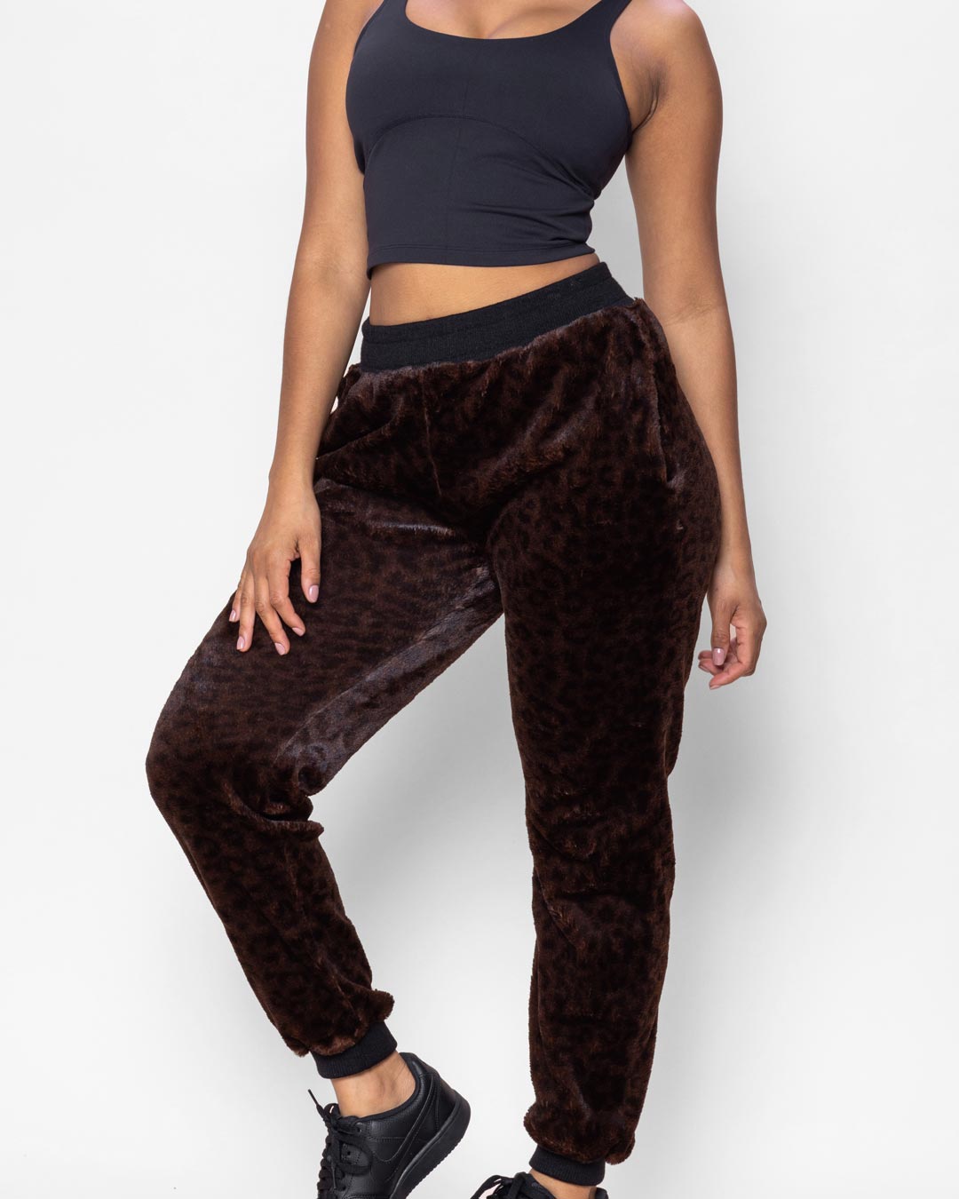 Mahogany Jaguar ULTRA SOFT Faux Fur Sweatpants | Women's