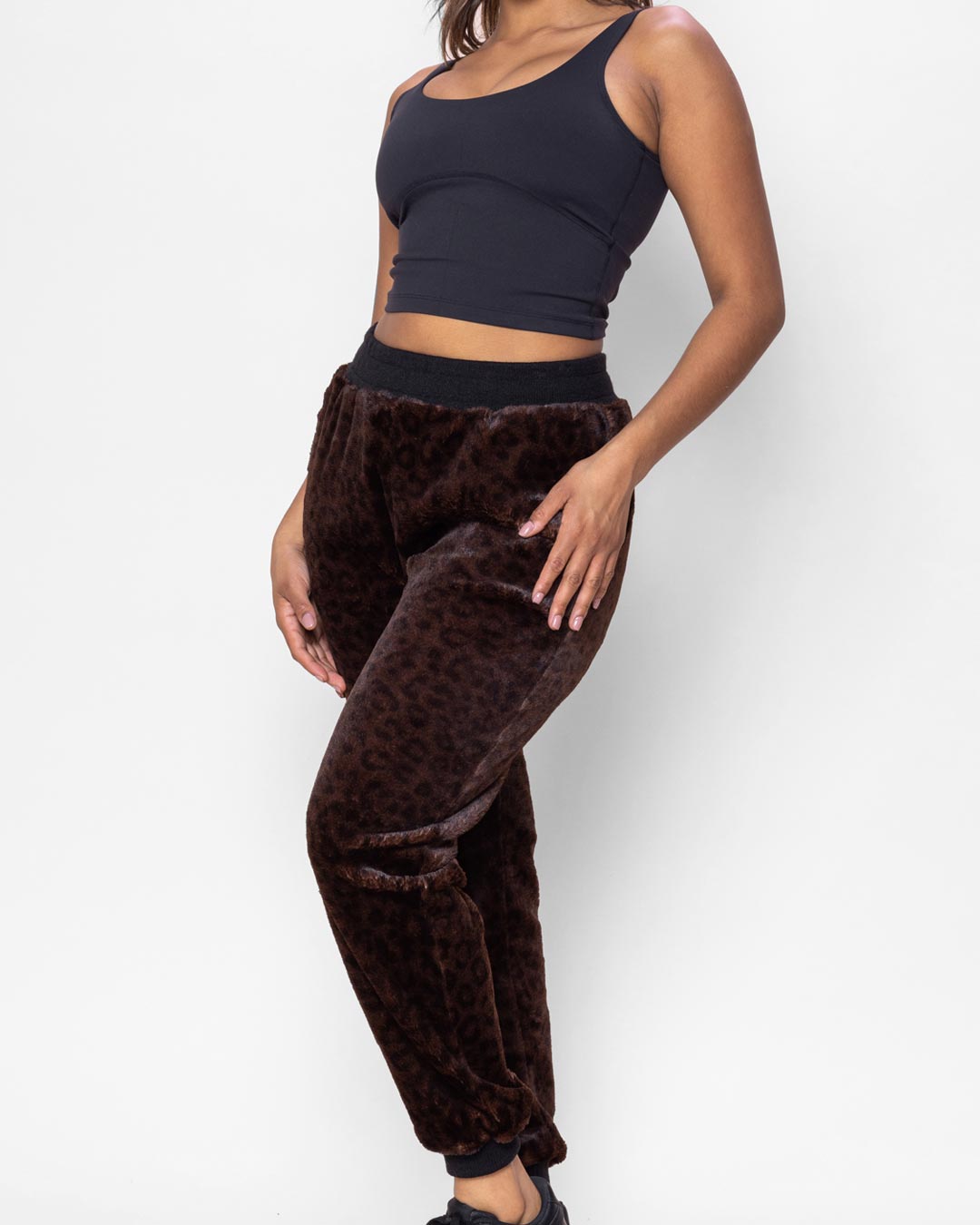 Mahogany Jaguar ULTRA SOFT Faux Fur Sweatpants | Women's