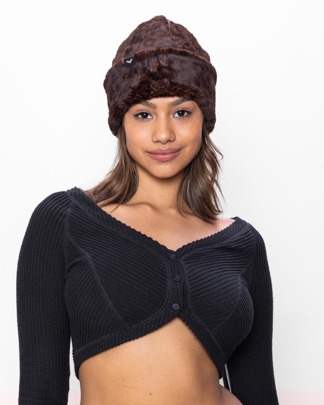 Mahogany Jaguar Faux Fur Beanie | Women&#39;s