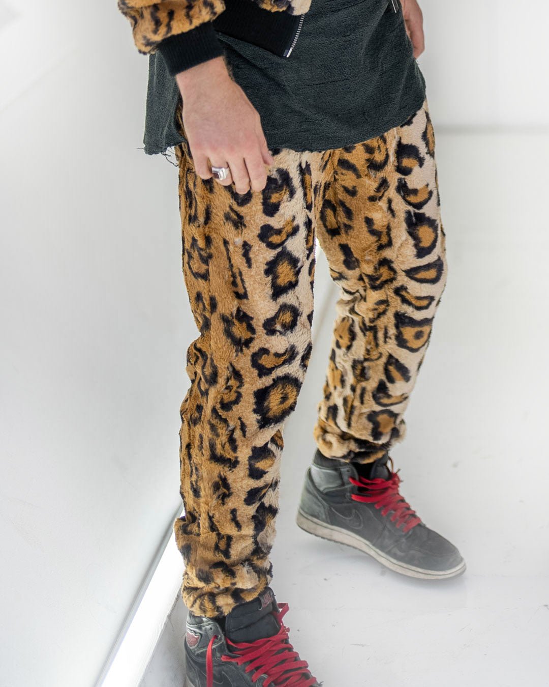 Men's Designer Sweatpants | Tan Cheetah